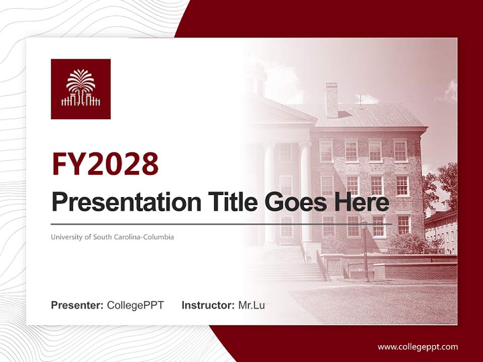 University of South Carolina-Columbia Academic Presentation/Research Findings Report PPT Template4:3 ratio PPT effect preview image5