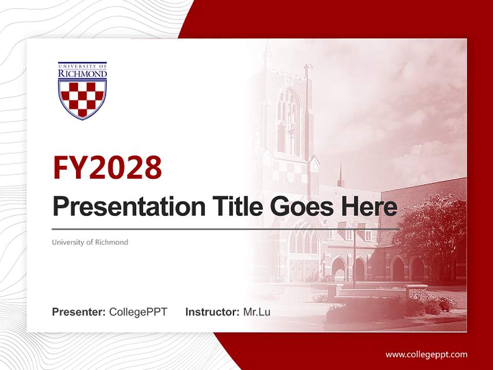University of Richmond Academic Presentation/Research Findings Report PPT Template4:3 ratio PPT effect preview image5