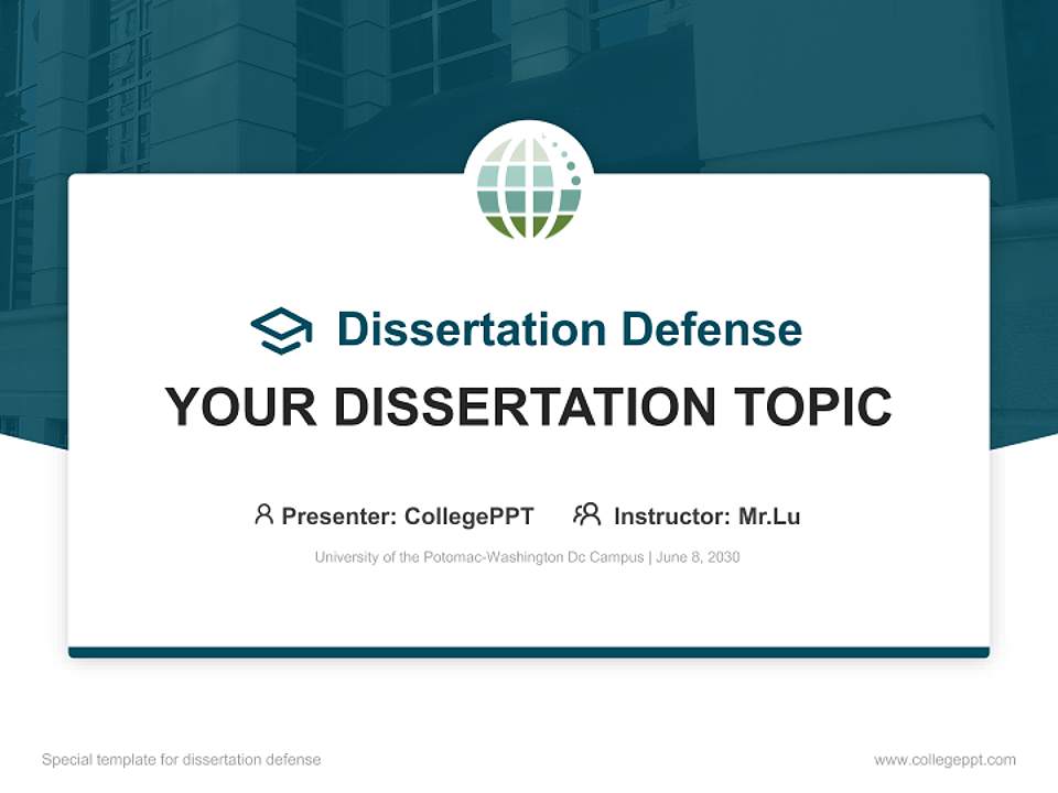 University of the Potomac-Washington Dc Campus Graduation Thesis Defense PPT Template4:3 ratio PPT effect preview image7