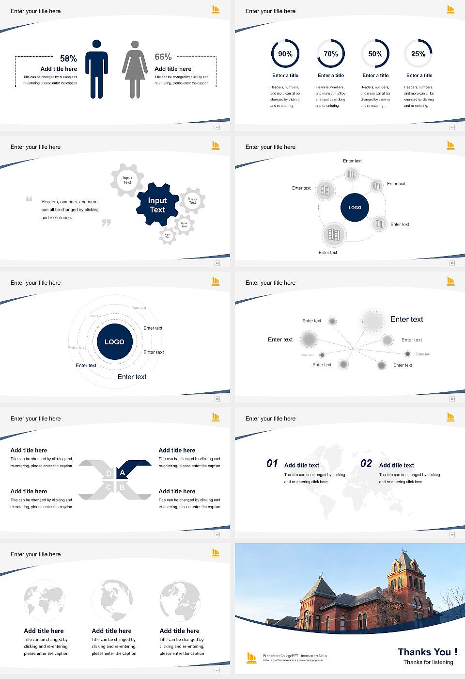 University of Southern Maine Course/Courseware Creation PPT Template16:9 ratio PPT effect preview image4