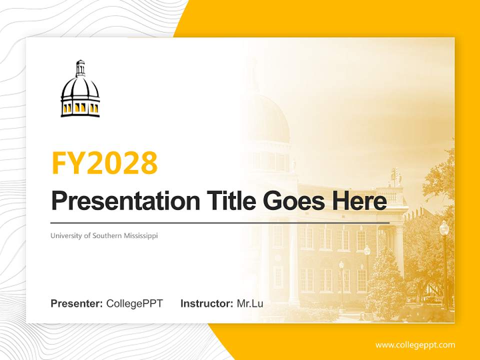 University of Southern Mississippi Academic Presentation/Research Findings Report PPT Template4:3 ratio PPT effect preview image5
