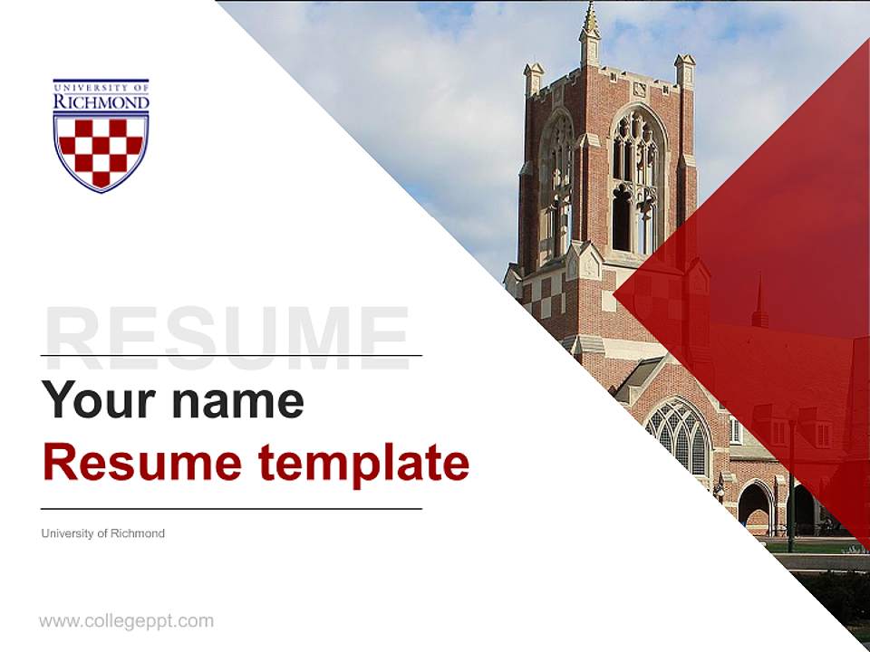 University of Richmond Resume PPT Template4:3 ratio PPT effect preview image5