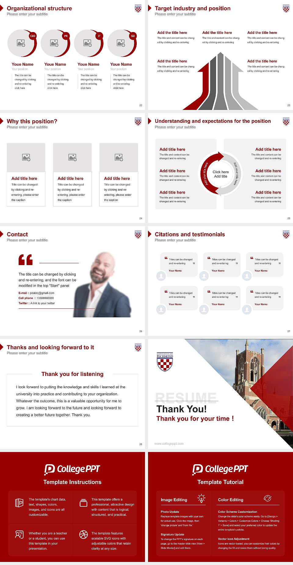 University of Richmond Resume PPT Template4:3 ratio PPT effect preview image4