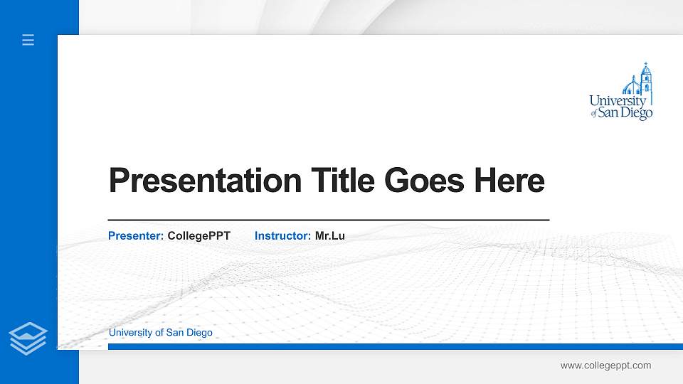 University of San Diego Thesis Proposal/Graduation Defense PPT Template16:9 ratio PPT effect preview image