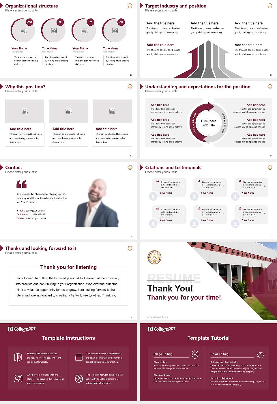 University of Puerto Rico-Humacao Resume PPT Template16:9 ratio PPT effect preview image4