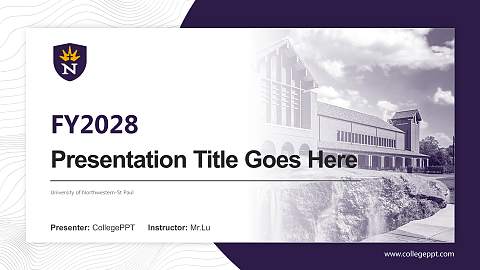 University of Northwestern-St Paul Academic Presentation/Research Findings Report PPT Template