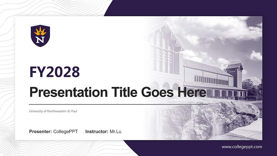 University of Northwestern-St Paul Academic Presentation/Research Findings Report PPT Template16:9 ratio PPT effect preview image