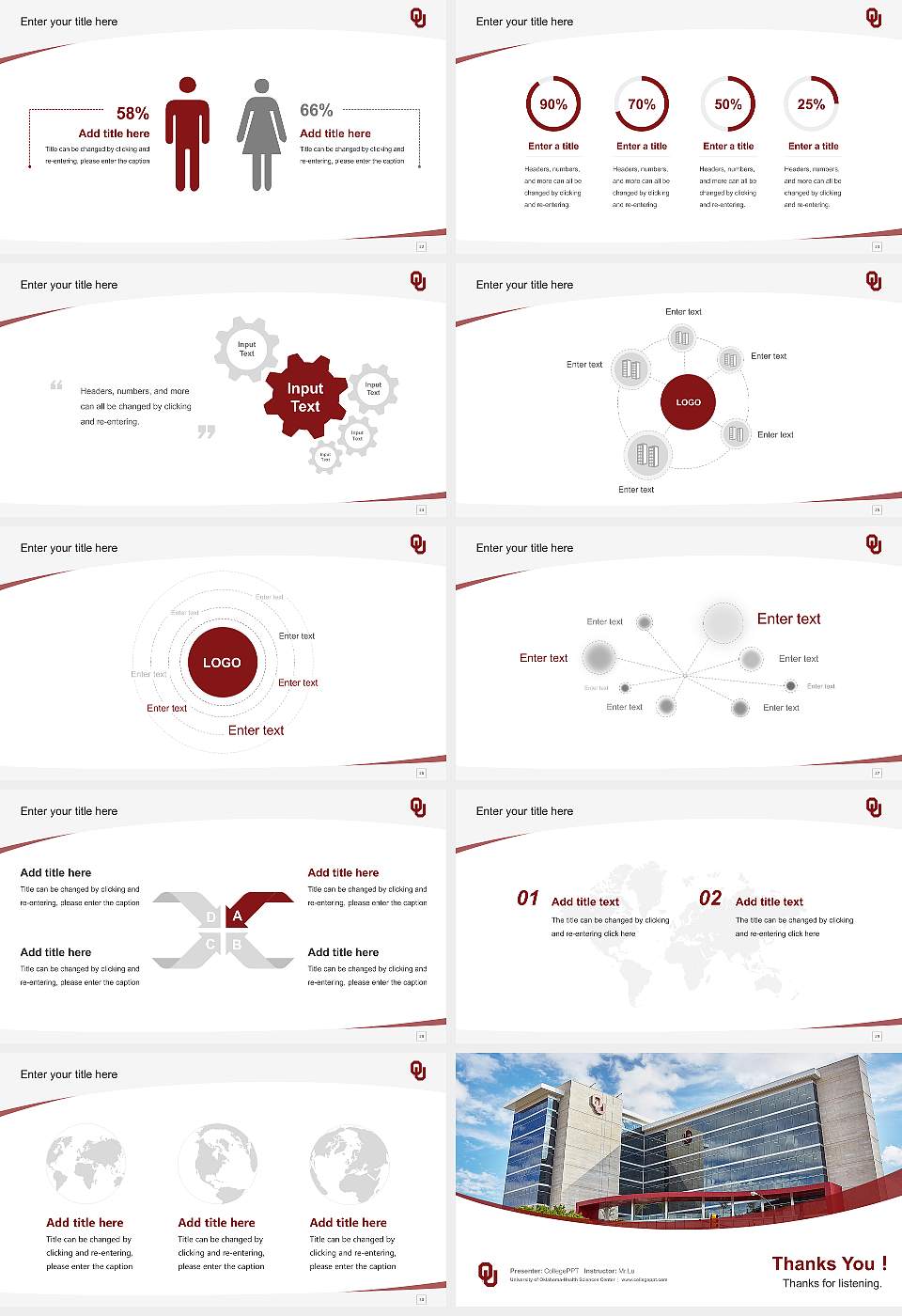 University of Oklahoma-Health Sciences Center Course/Courseware Creation PPT Template16:9 ratio PPT effect preview image4