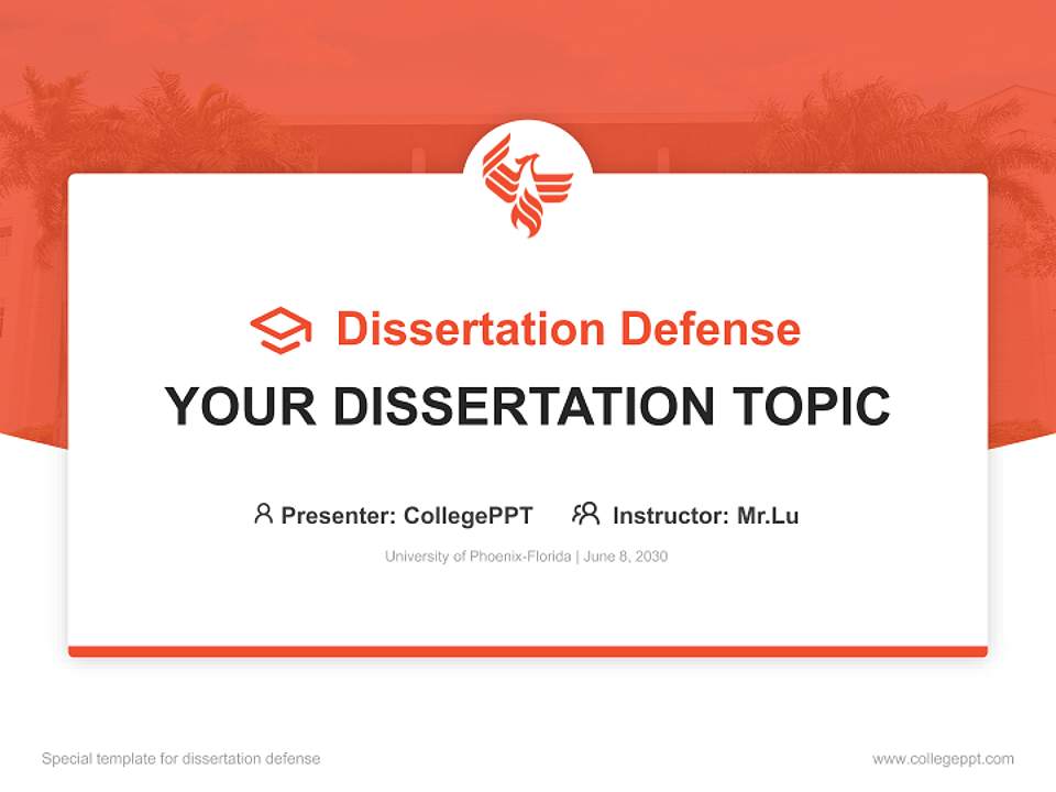 University of Phoenix-Florida Graduation Thesis Defense PPT Template4:3 ratio PPT effect preview image7