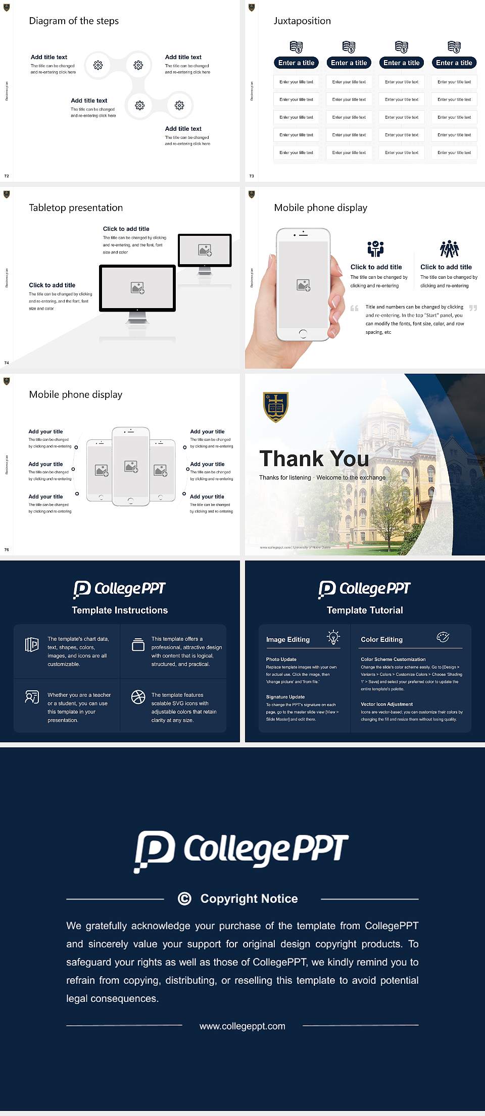 University of Notre Dame Competition/Entrepreneurship Contest PPT Template4:3 ratio PPT effect preview image9