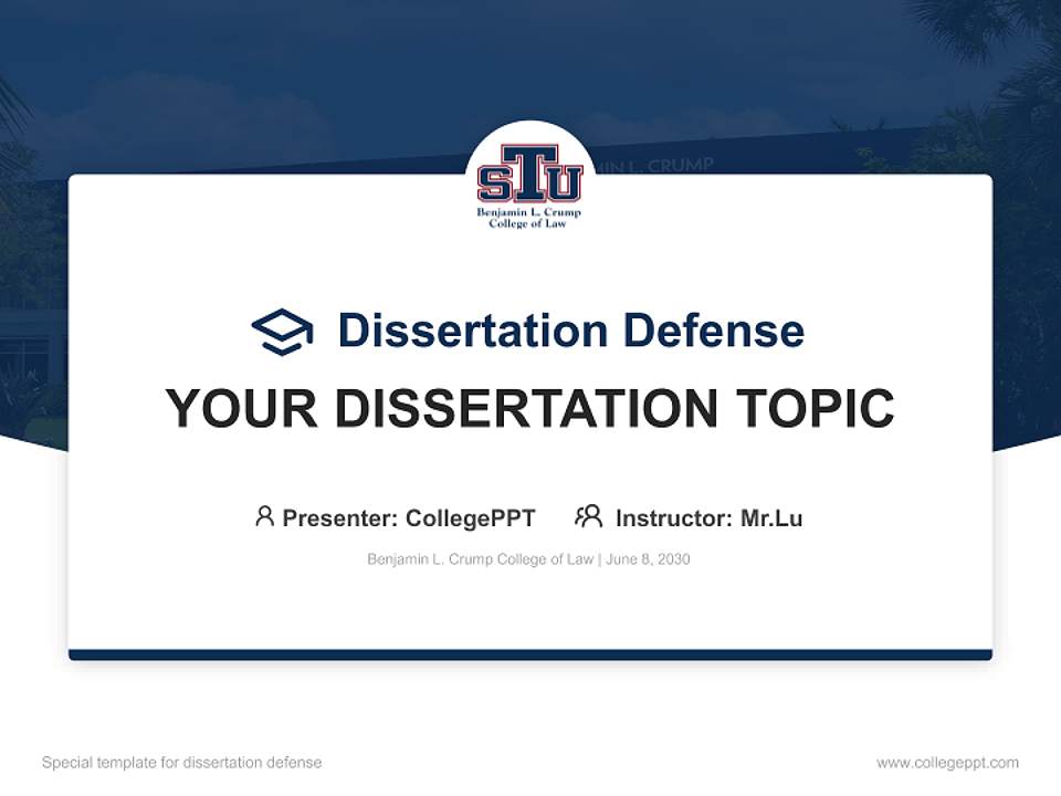 Benjamin L. Crump College of Law Graduation Thesis Defense PPT Template4:3 ratio PPT effect preview image7