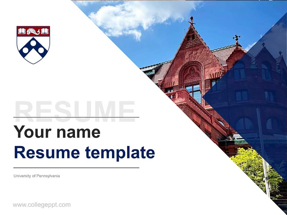 University of Pennsylvania Resume PPT Template4:3 ratio PPT effect preview image5