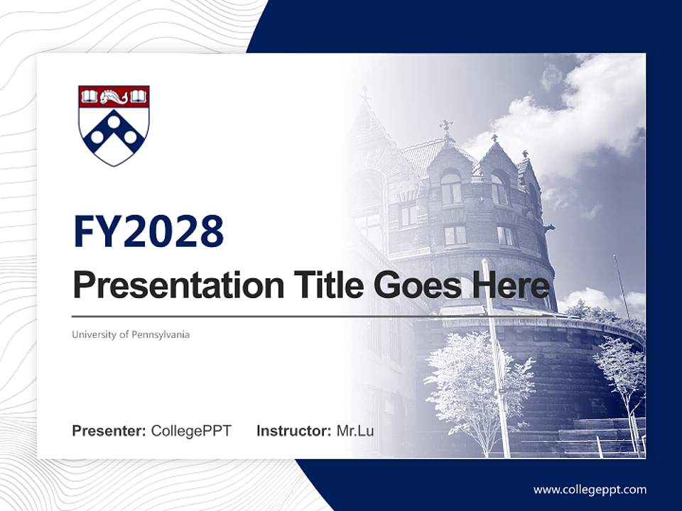 University of Pennsylvania Academic Presentation/Research Findings Report PPT Template4:3 ratio PPT effect preview image5