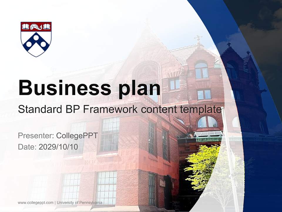 University of Pennsylvania Competition/Entrepreneurship Contest PPT Template4:3 ratio PPT effect preview image9