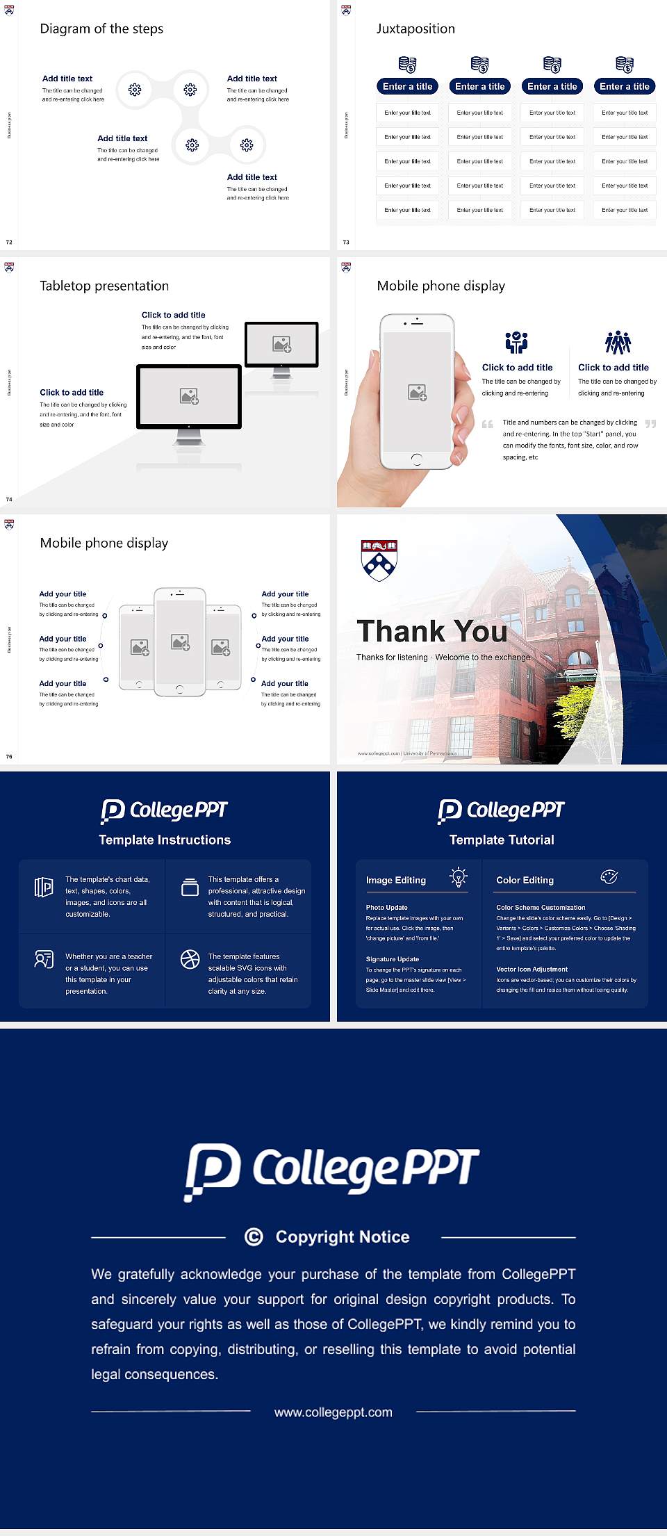 University of Pennsylvania Competition/Entrepreneurship Contest PPT Template4:3 ratio PPT effect preview image9