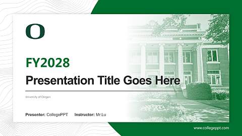University of Oregon Academic Presentation/Research Findings Report PPT Template