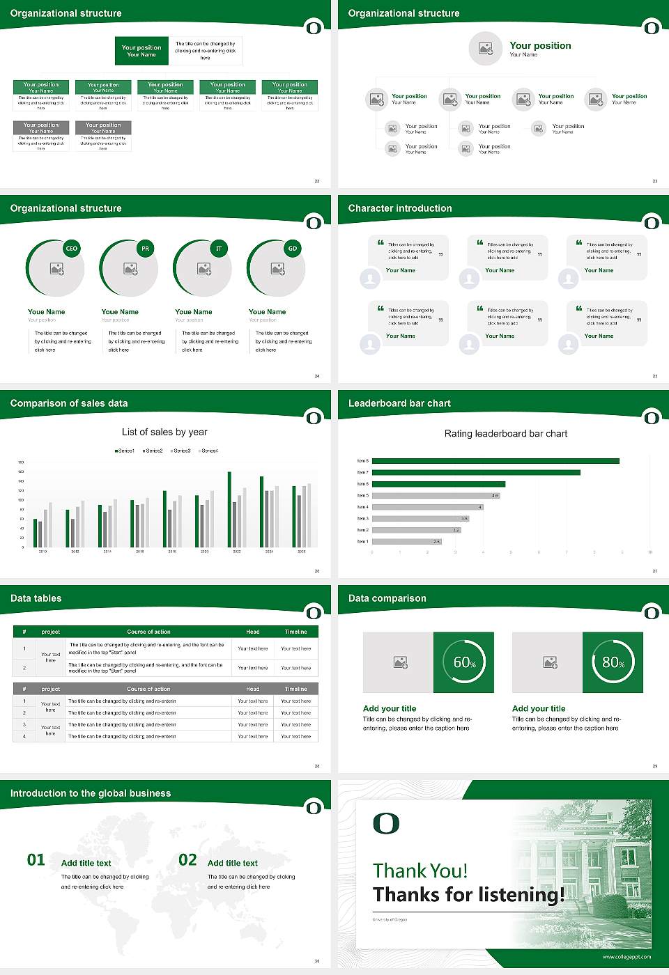 University of Oregon Academic Presentation/Research Findings Report PPT Template16:9 ratio PPT effect preview image4