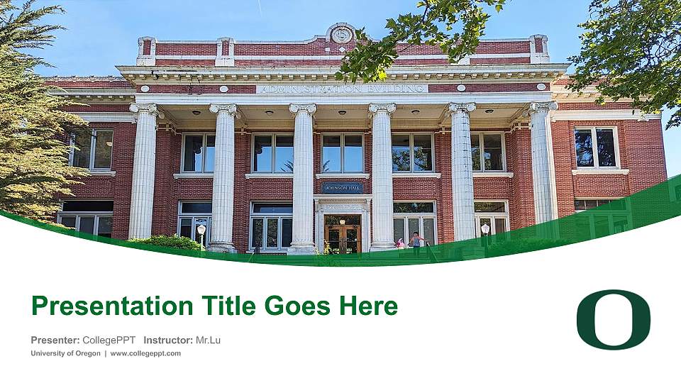 University of Oregon Course/Courseware Creation PPT Template16:9 ratio PPT effect preview image