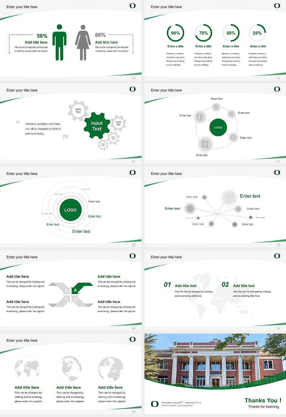 University of Oregon Course/Courseware Creation PPT Template16:9 ratio PPT effect preview image4