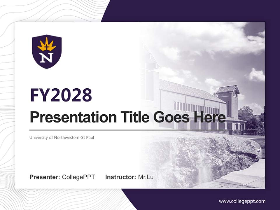 University of Northwestern-St Paul Academic Presentation/Research Findings Report PPT Template4:3 ratio PPT effect preview image5
