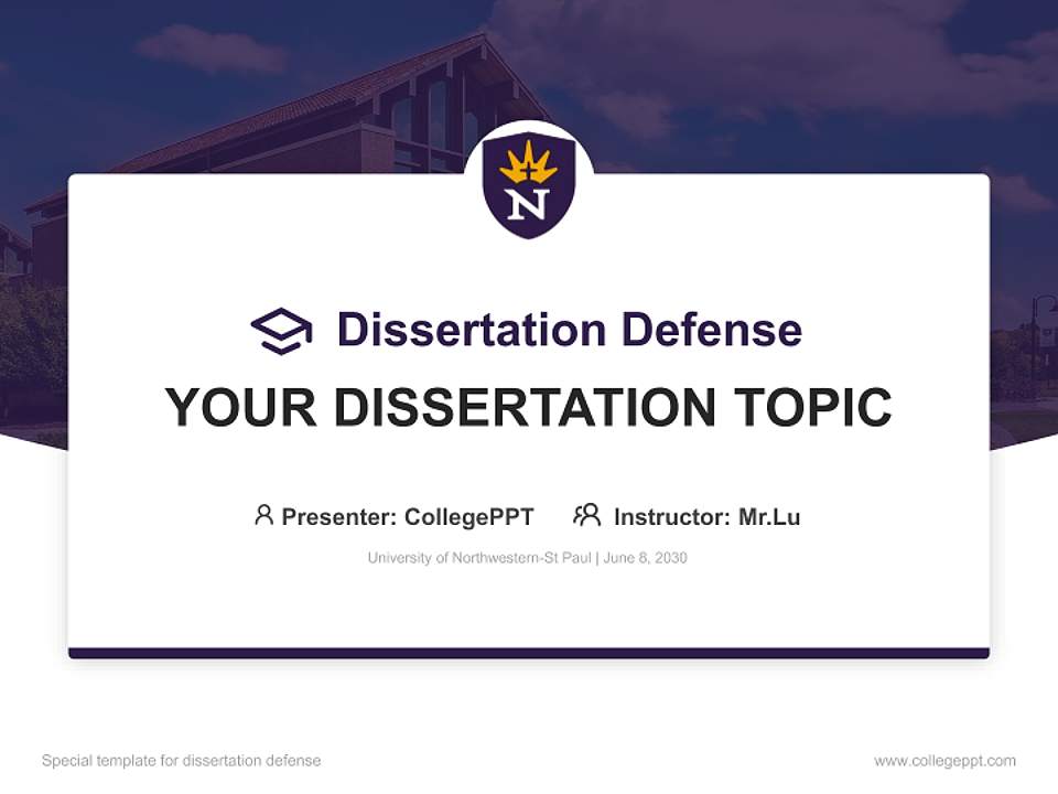 University of Northwestern-St Paul Graduation Thesis Defense PPT Template4:3 ratio PPT effect preview image7