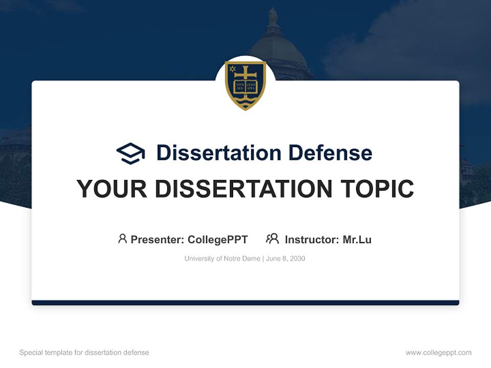 University of Notre Dame Graduation Thesis Defense PPT Template4:3 ratio PPT effect preview image7