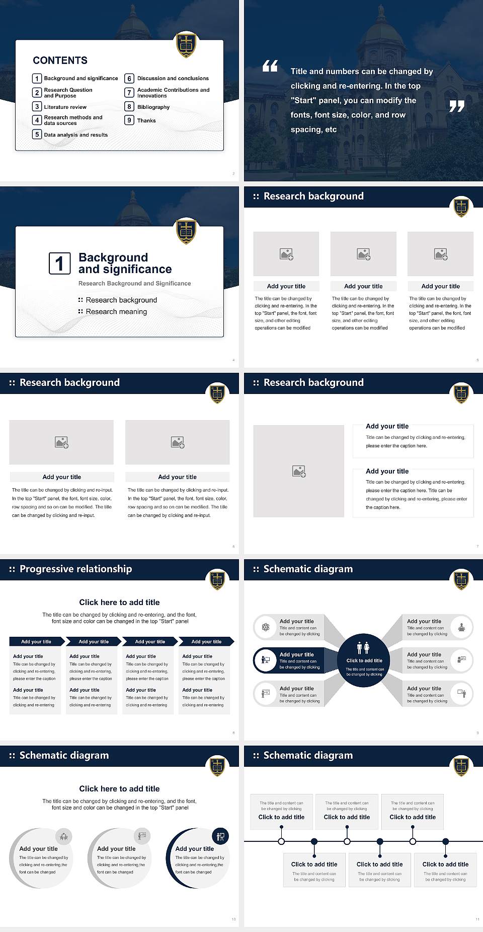 University of Notre Dame Graduation Thesis Defense PPT Template4:3 ratio PPT effect preview image2