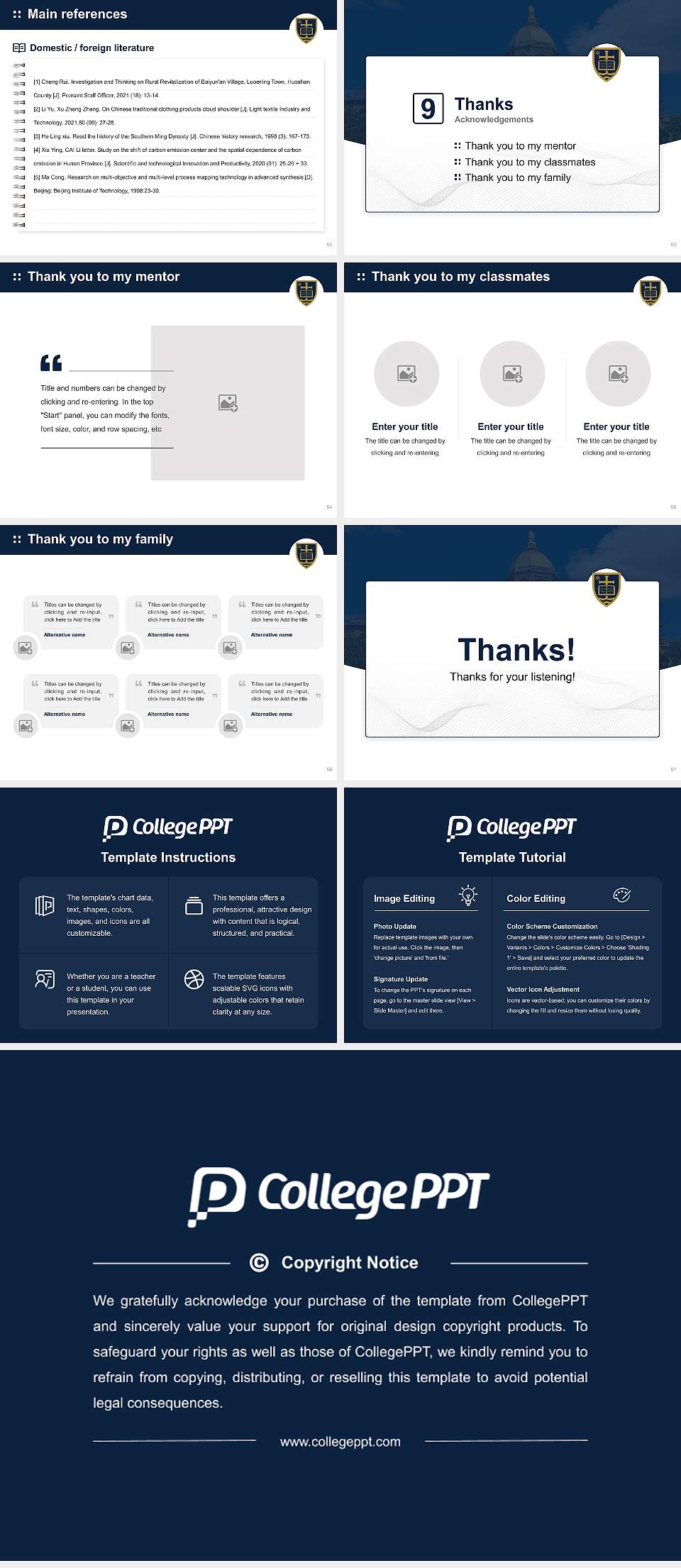 University of Notre Dame Graduation Thesis Defense PPT Template4:3 ratio PPT effect preview image7