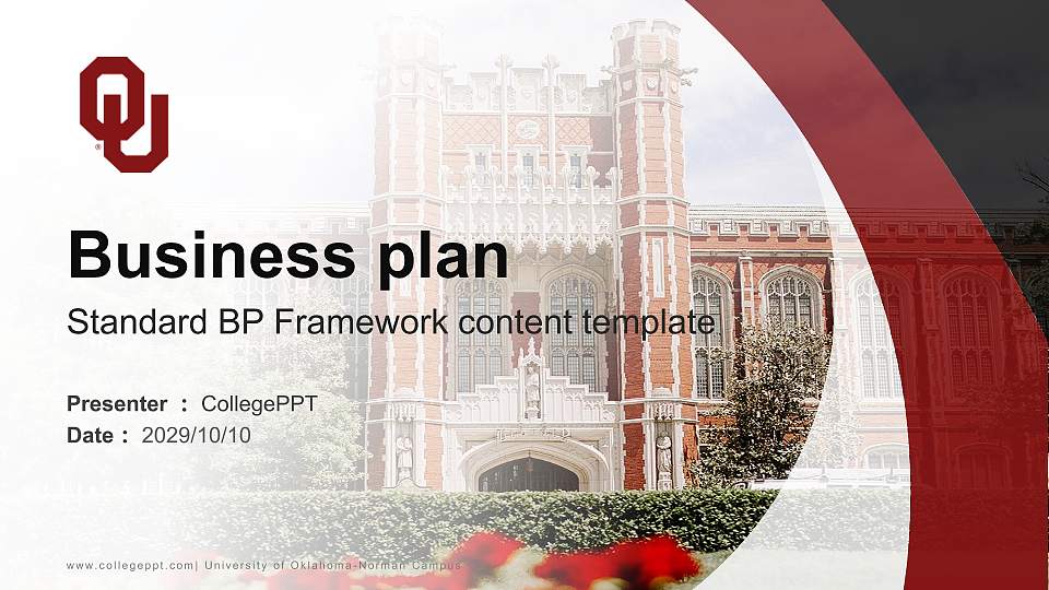 University of Oklahoma-Norman Campus Competition/Entrepreneurship Contest PPT Template16:9 ratio PPT effect preview image