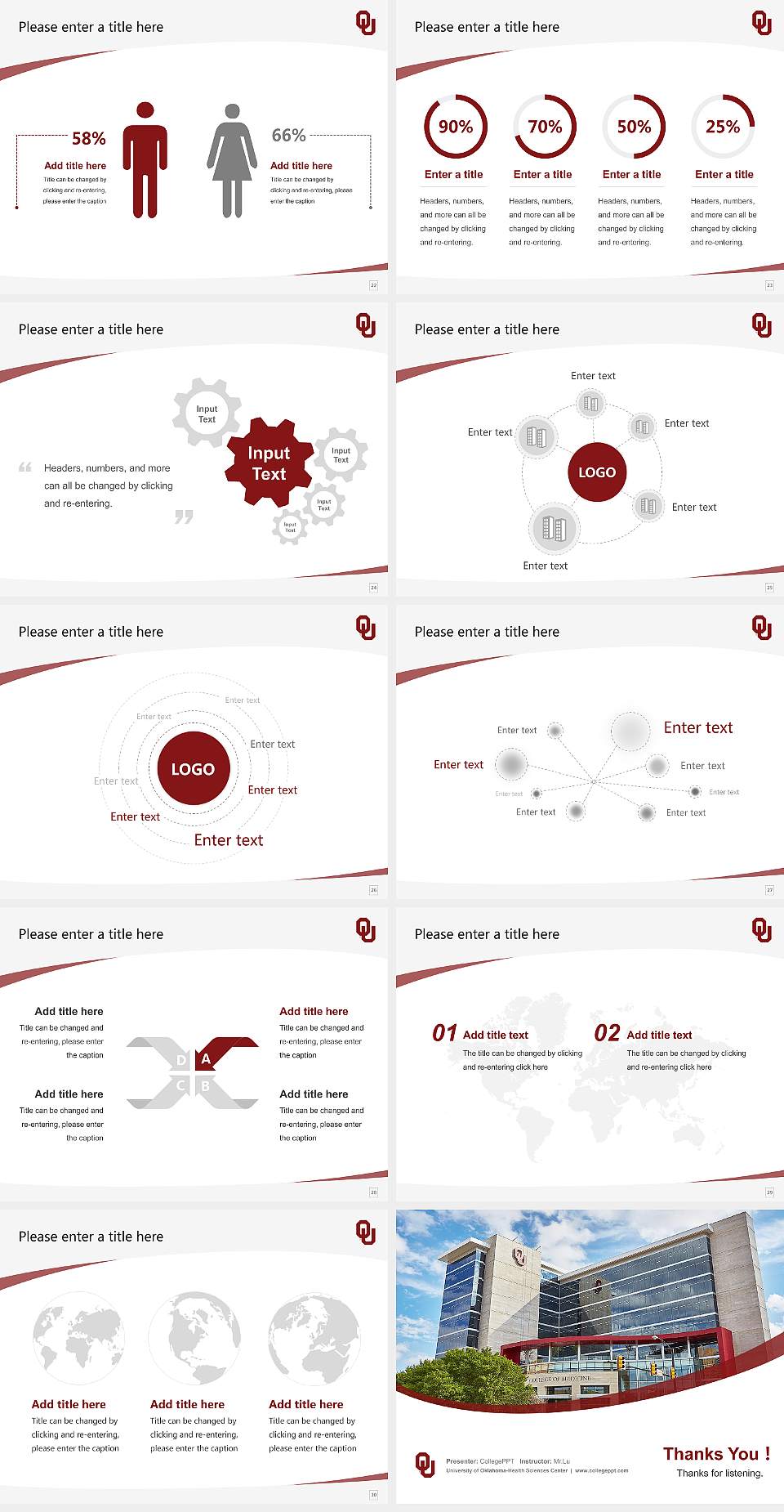 University of Oklahoma-Health Sciences Center Course/Courseware Creation PPT Template4:3 ratio PPT effect preview image4