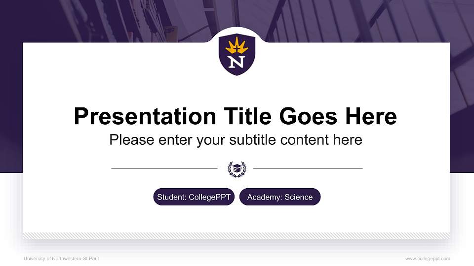 University of Northwestern-St Paul National Scholarship Defense PPT Template16:9 ratio PPT effect preview image