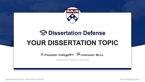 University of Pennsylvania Graduation Thesis Defense PPT Template