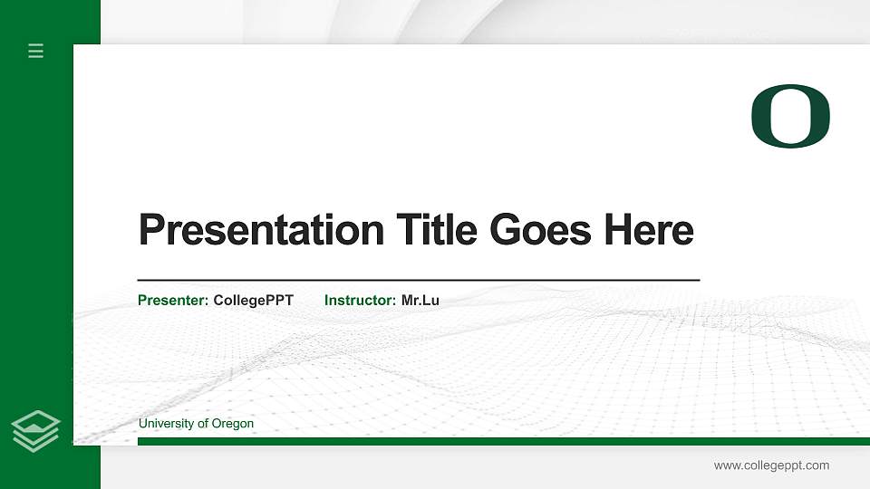 University of Oregon Thesis Proposal/Graduation Defense PPT Template16:9 ratio PPT effect preview image