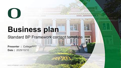 University of Oregon Competition/Entrepreneurship Contest PPT Template