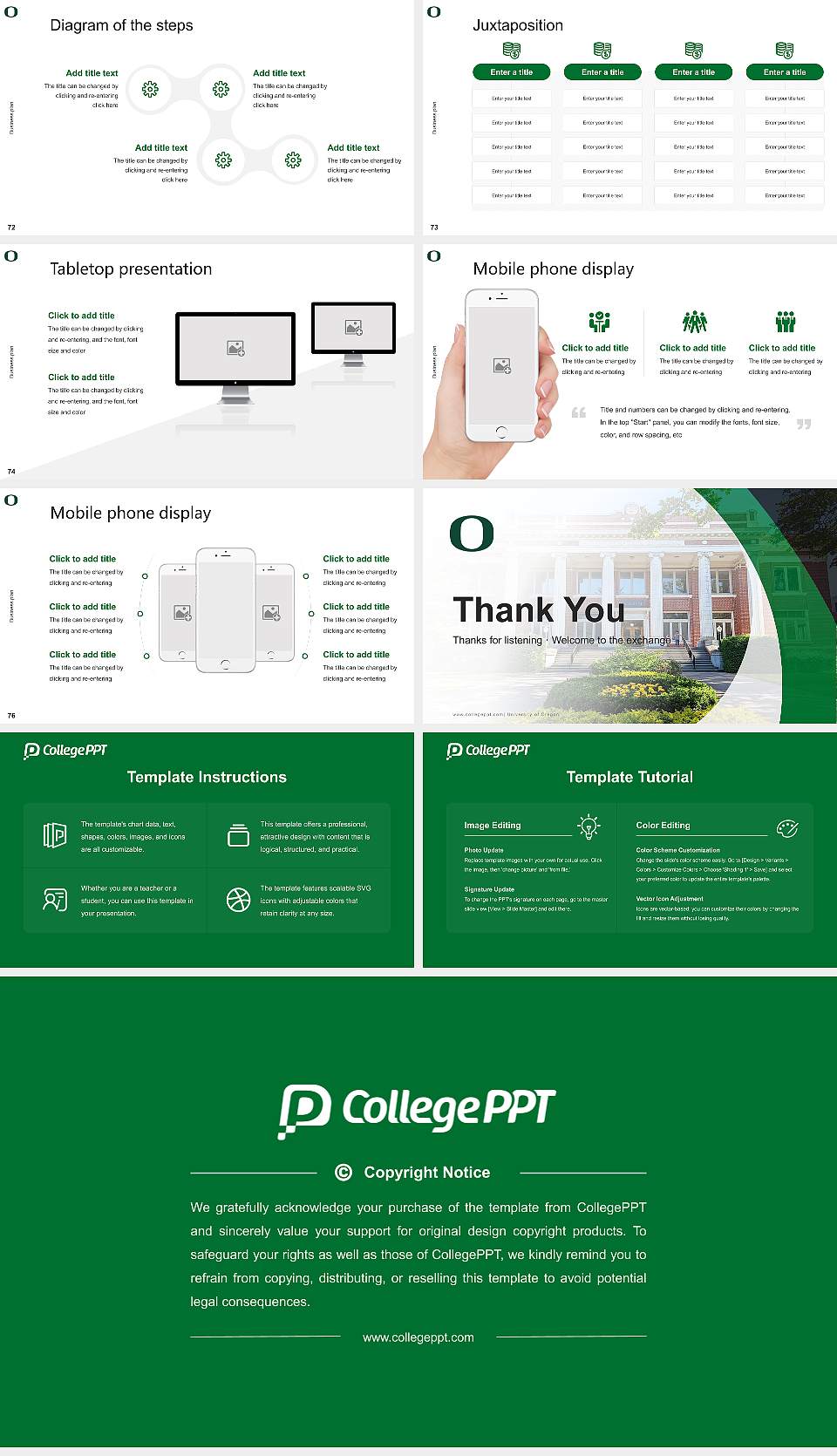 University of Oregon Competition/Entrepreneurship Contest PPT Template16:9 ratio PPT effect preview image9