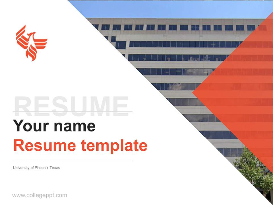 University of Phoenix-Texas Resume PPT Template4:3 ratio PPT effect preview image5