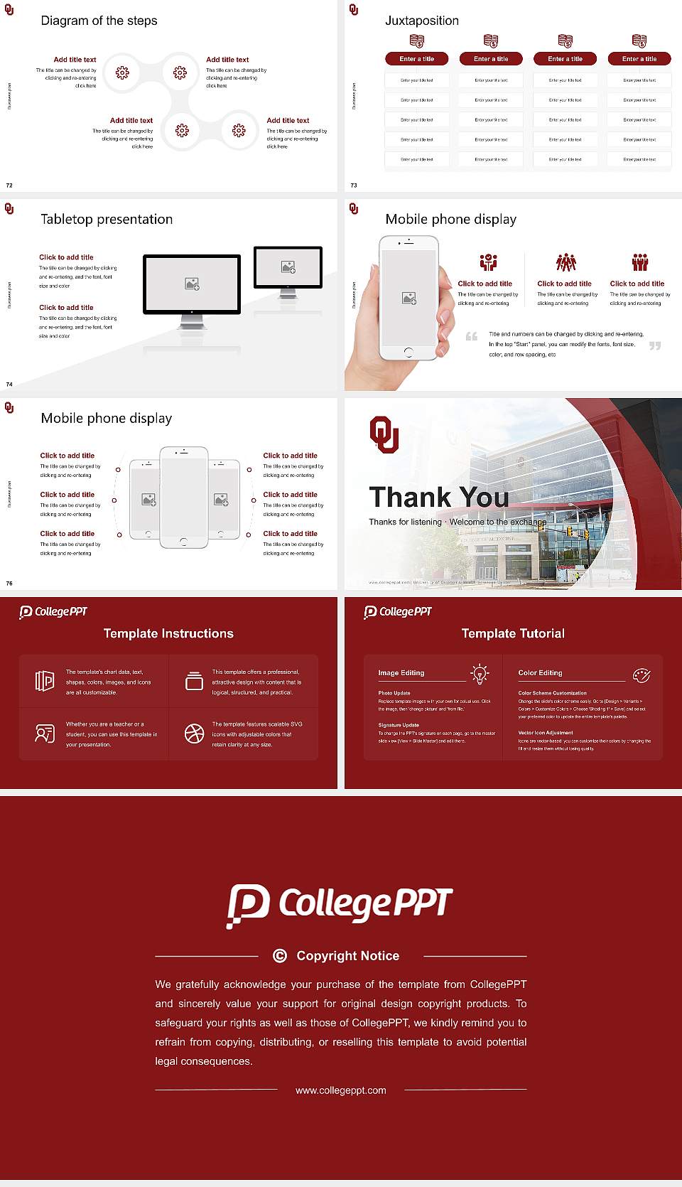 University of Oklahoma-Health Sciences Center Competition/Entrepreneurship Contest PPT Template16:9 ratio PPT effect preview image9