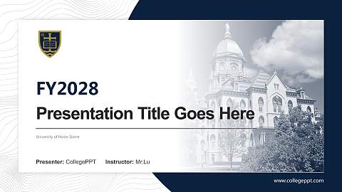 University of Notre Dame Academic Presentation/Research Findings Report PPT Template