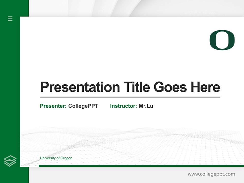 University of Oregon Thesis Proposal/Graduation Defense PPT Template4:3 ratio PPT effect preview image5
