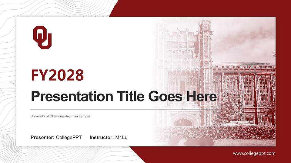 University of Oklahoma-Norman Campus Academic Presentation/Research Findings Report PPT Template16:9 ratio PPT effect preview image