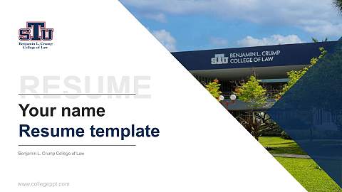 Benjamin L. Crump College of Law Resume PPT Template