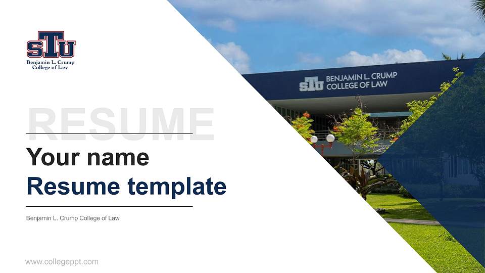 Benjamin L. Crump College of Law Resume PPT Template16:9 ratio PPT effect preview image