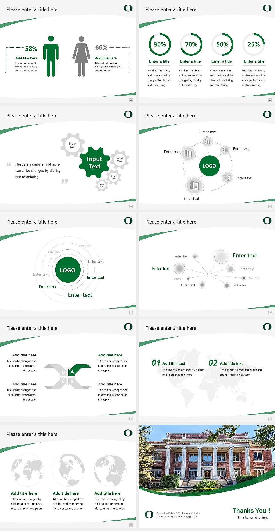 University of Oregon Course/Courseware Creation PPT Template4:3 ratio PPT effect preview image4