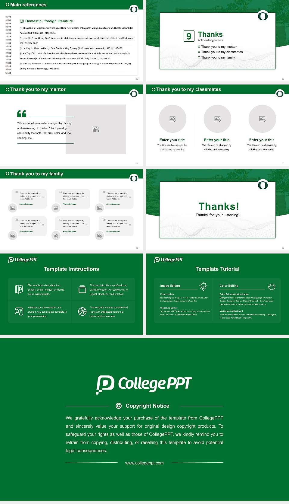 University of Oregon Graduation Thesis Defense PPT Template16:9 ratio PPT effect preview image7