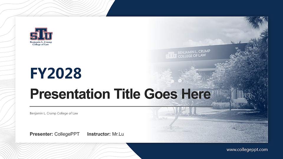 Benjamin L. Crump College of Law Academic Presentation/Research Findings Report PPT Template16:9 ratio PPT effect preview image