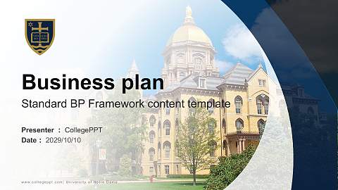 University of Notre Dame Competition/Entrepreneurship Contest PPT Template