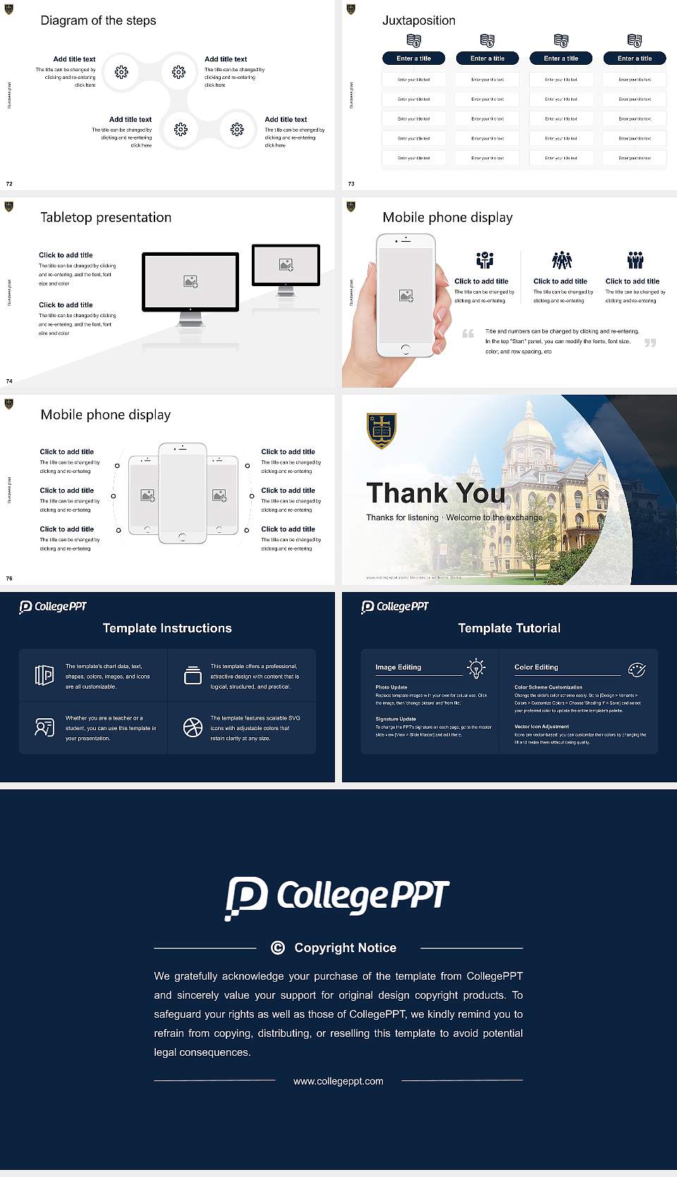 University of Notre Dame Competition/Entrepreneurship Contest PPT Template16:9 ratio PPT effect preview image9