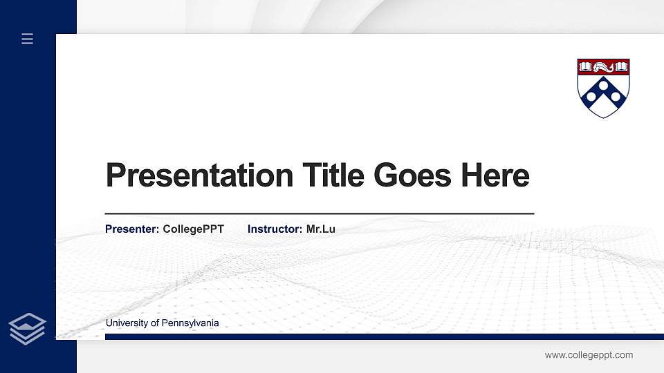 University of Pennsylvania Thesis Proposal/Graduation Defense PPT Template16:9 ratio PPT effect preview image