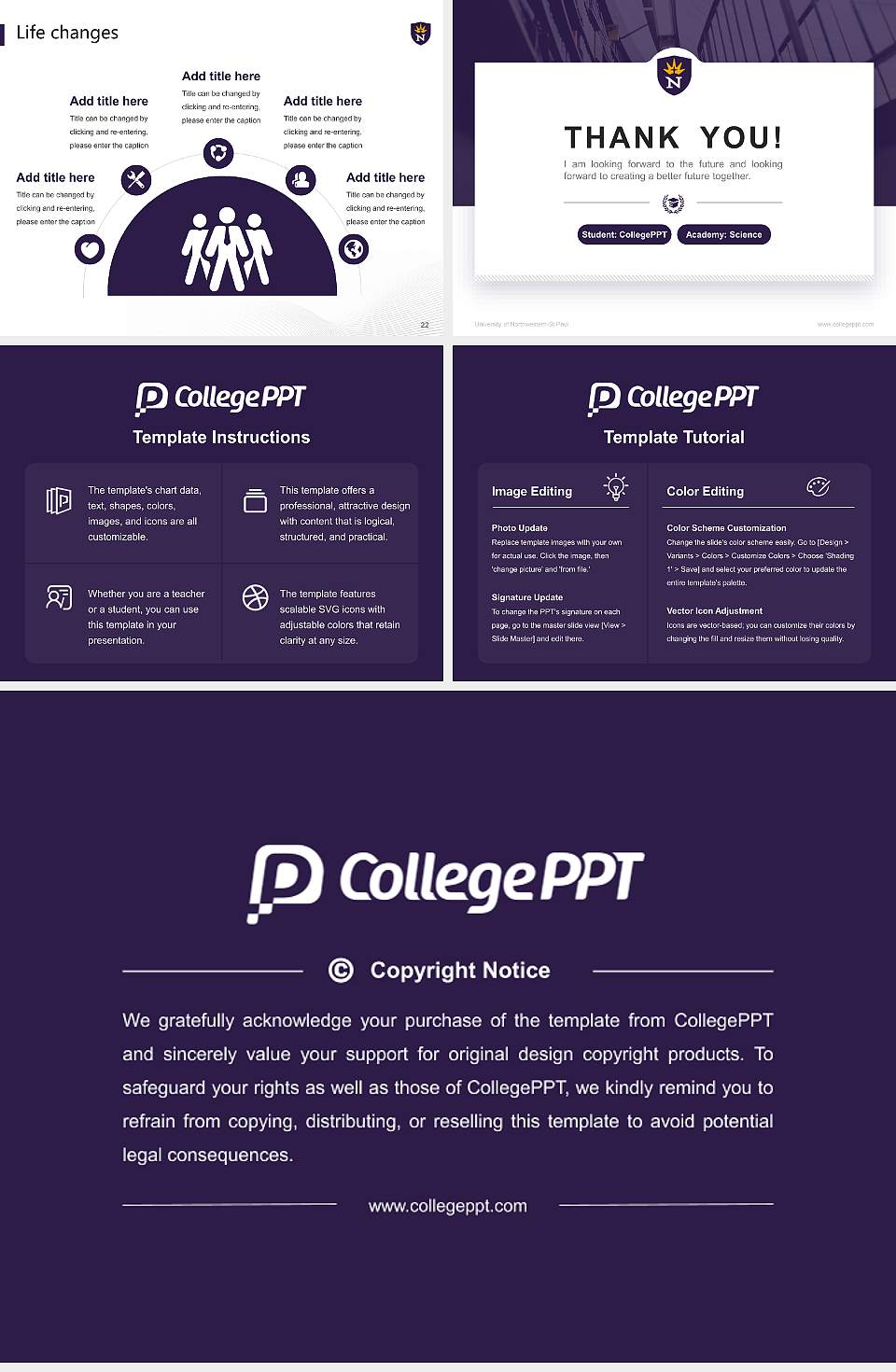 University of Northwestern-St Paul National Scholarship Defense PPT Template4:3 ratio PPT effect preview image4