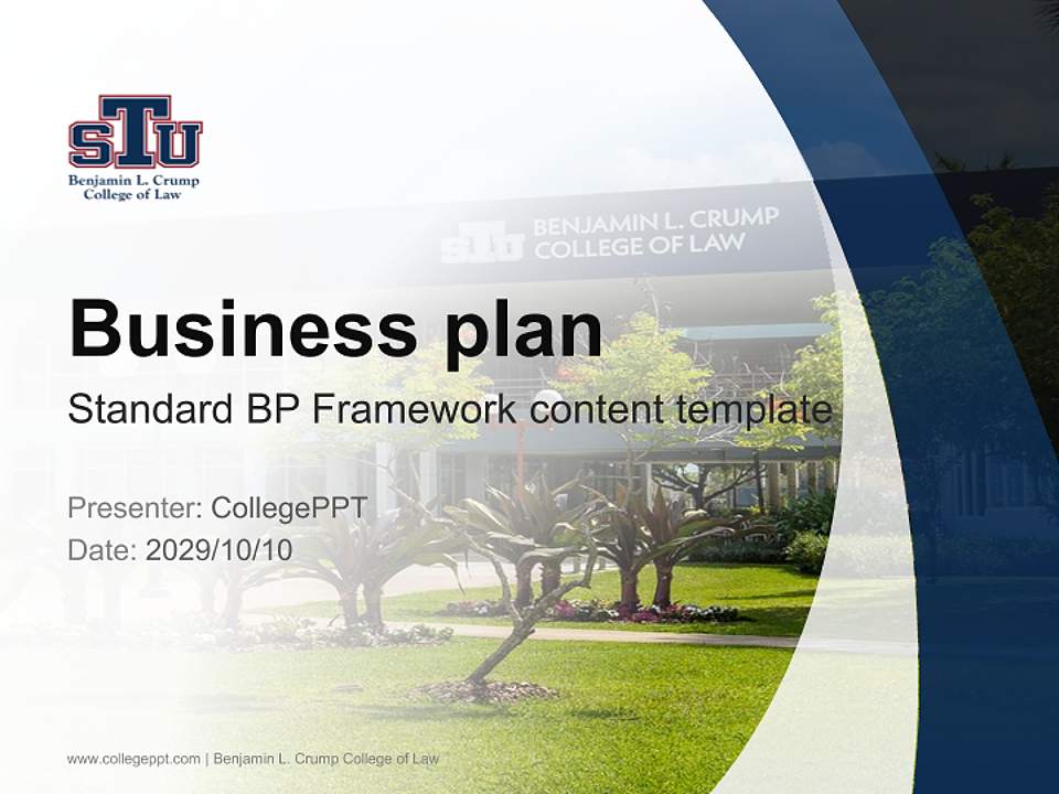 Benjamin L. Crump College of Law Competition/Entrepreneurship Contest PPT Template4:3 ratio PPT effect preview image9